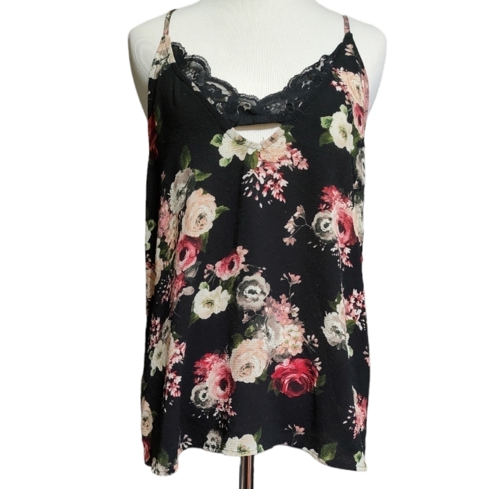 Honey Peace Sleeveless Floral Top Size L